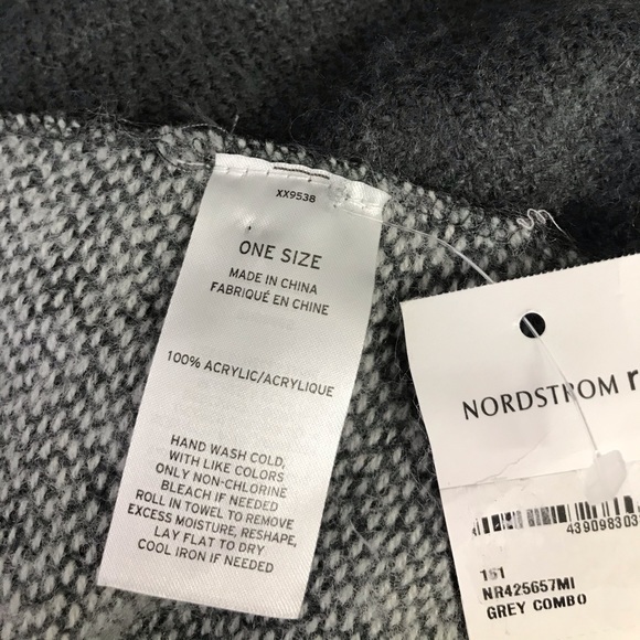 Nordstrom Grey Combo Poncho Shrug - Picture 5 of 6